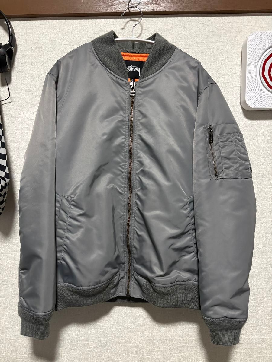 STUSSY 中綿 MA-1 フライトジャケット グレー S｜Yahoo!フリマ（旧