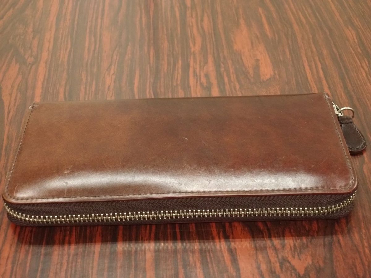 GANZO CORDOVAN ガンゾ 長財布 コードバン ラウンドファスナー ダーク