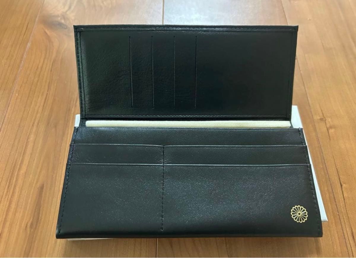 皇居限定 特製長財布 ブラック 黒 本革 菊葉文化協会 大安｜Yahoo