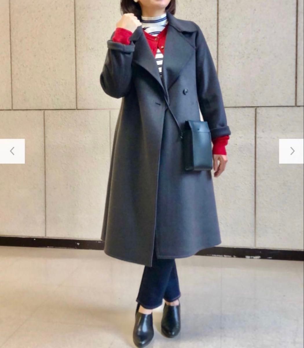 未使用】UNIQLO ユニクロ ダブルフェイスロングコート グレー