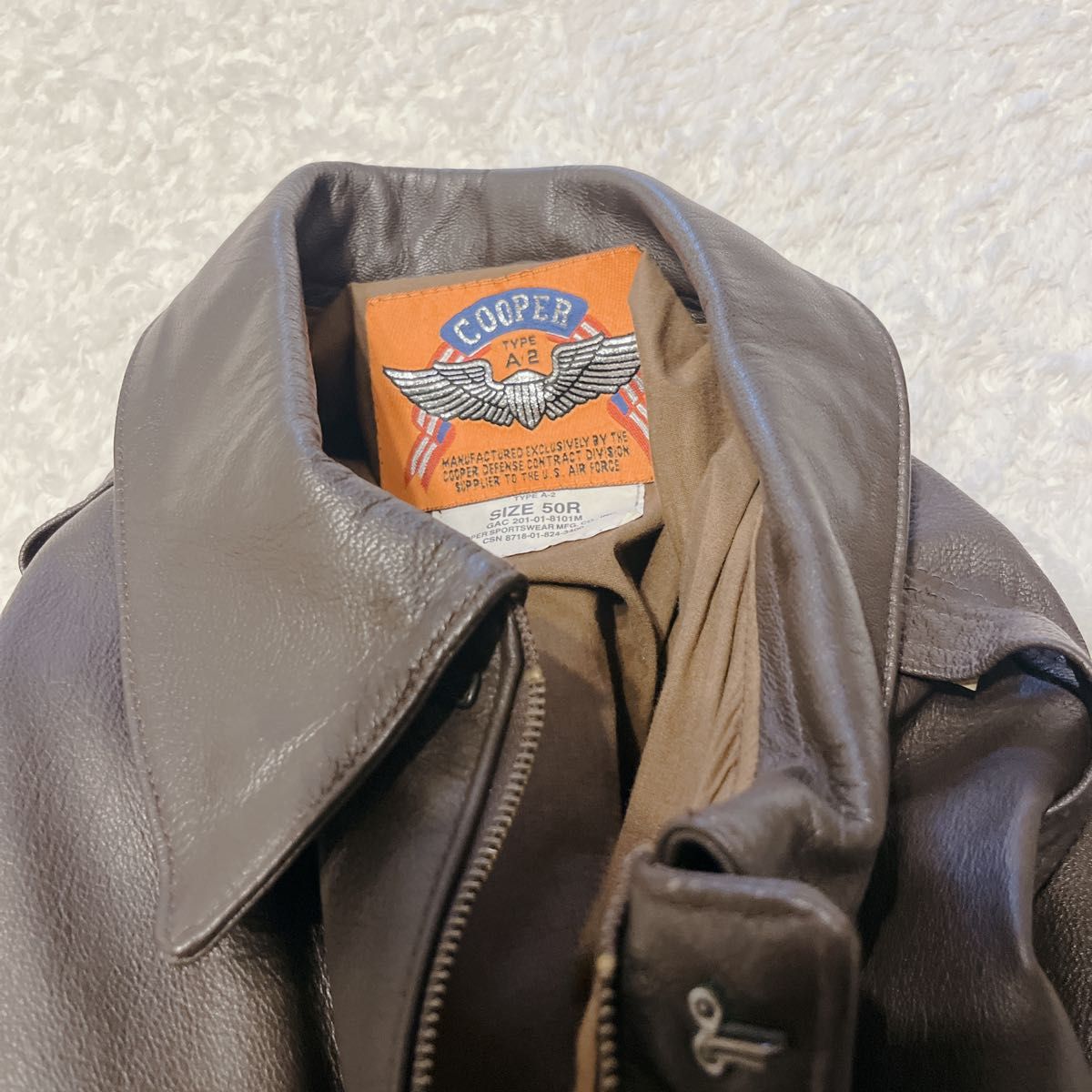 COOPER A2 フライトジャケット ゴートレザー ブラウン MADE in USA