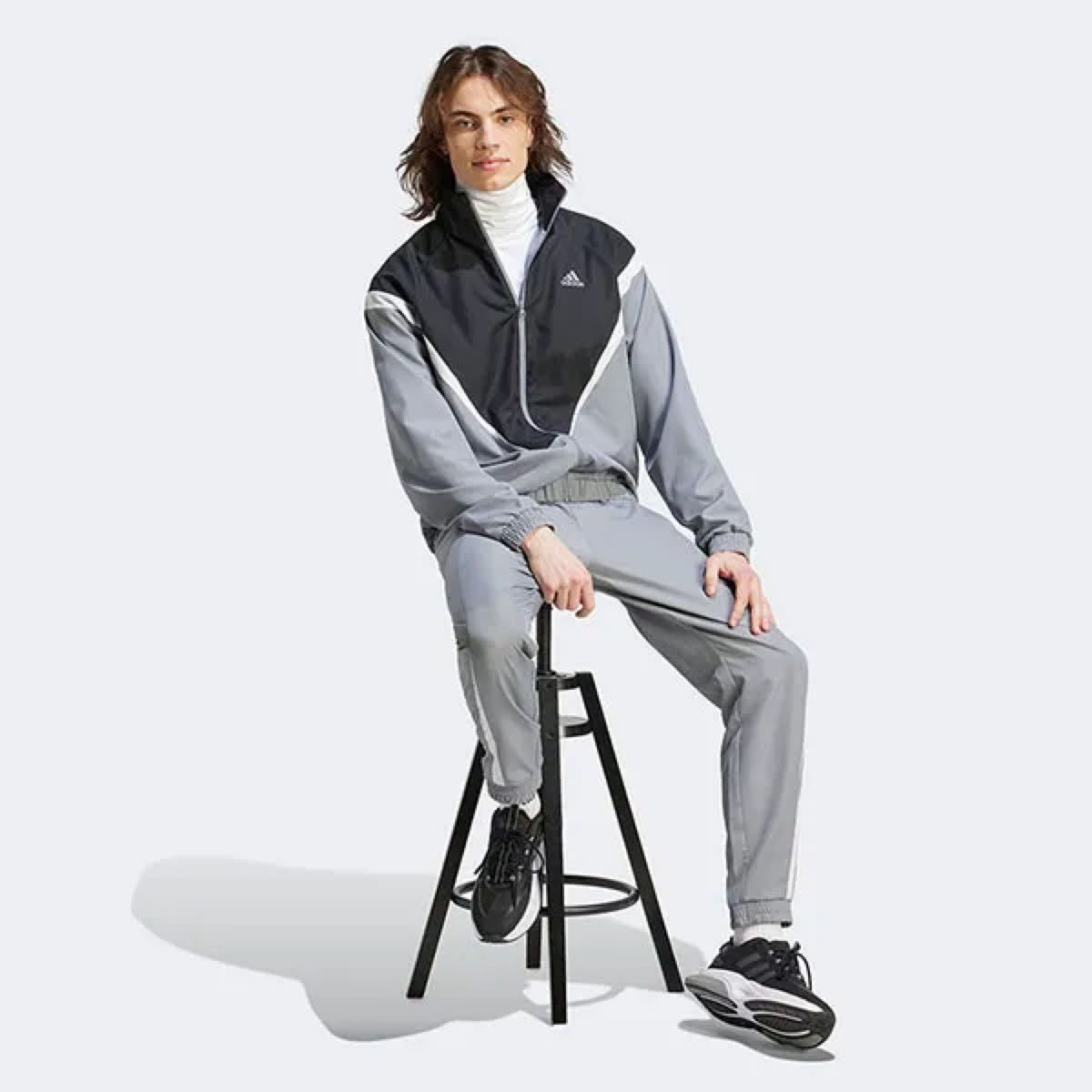 新品 アディダス adidas 上下セット セットアップ ジャージ グレー
