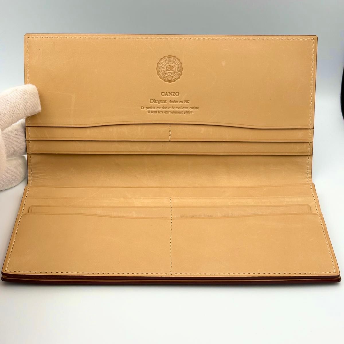 GANZO CORDOVAN (コードバン) 通しマチ長財布 【D'argent刻印モデル