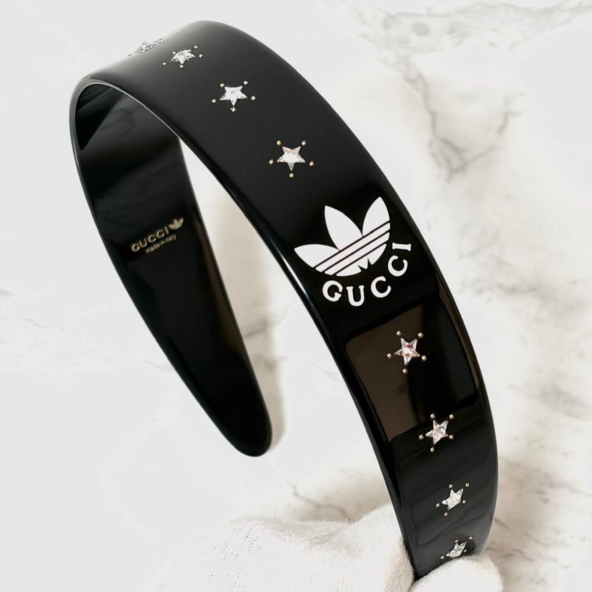 未使用品】GUCCI × adidas コラボ カチューシャ ブラック 保存袋付き