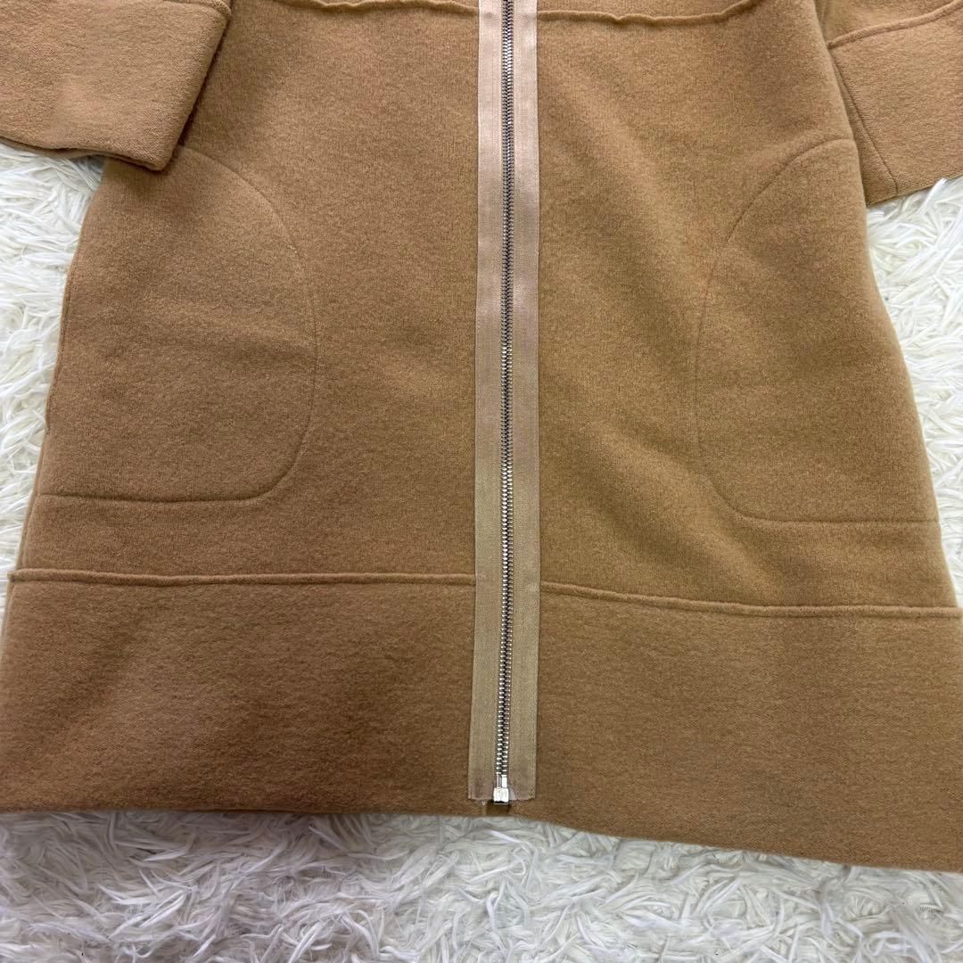 美品 ADORE アドーア カシミヤ混 ノーカラーコート キャメル 38 M