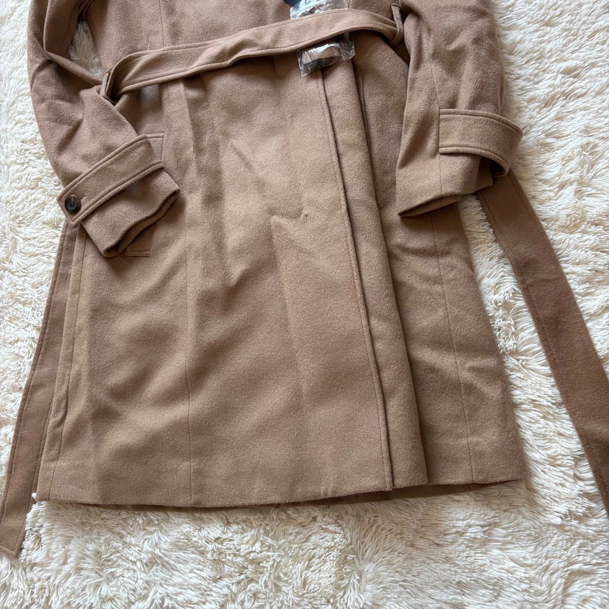 新品 PoshAlma カシミヤ100% ベルテッド ロングコート キャメル