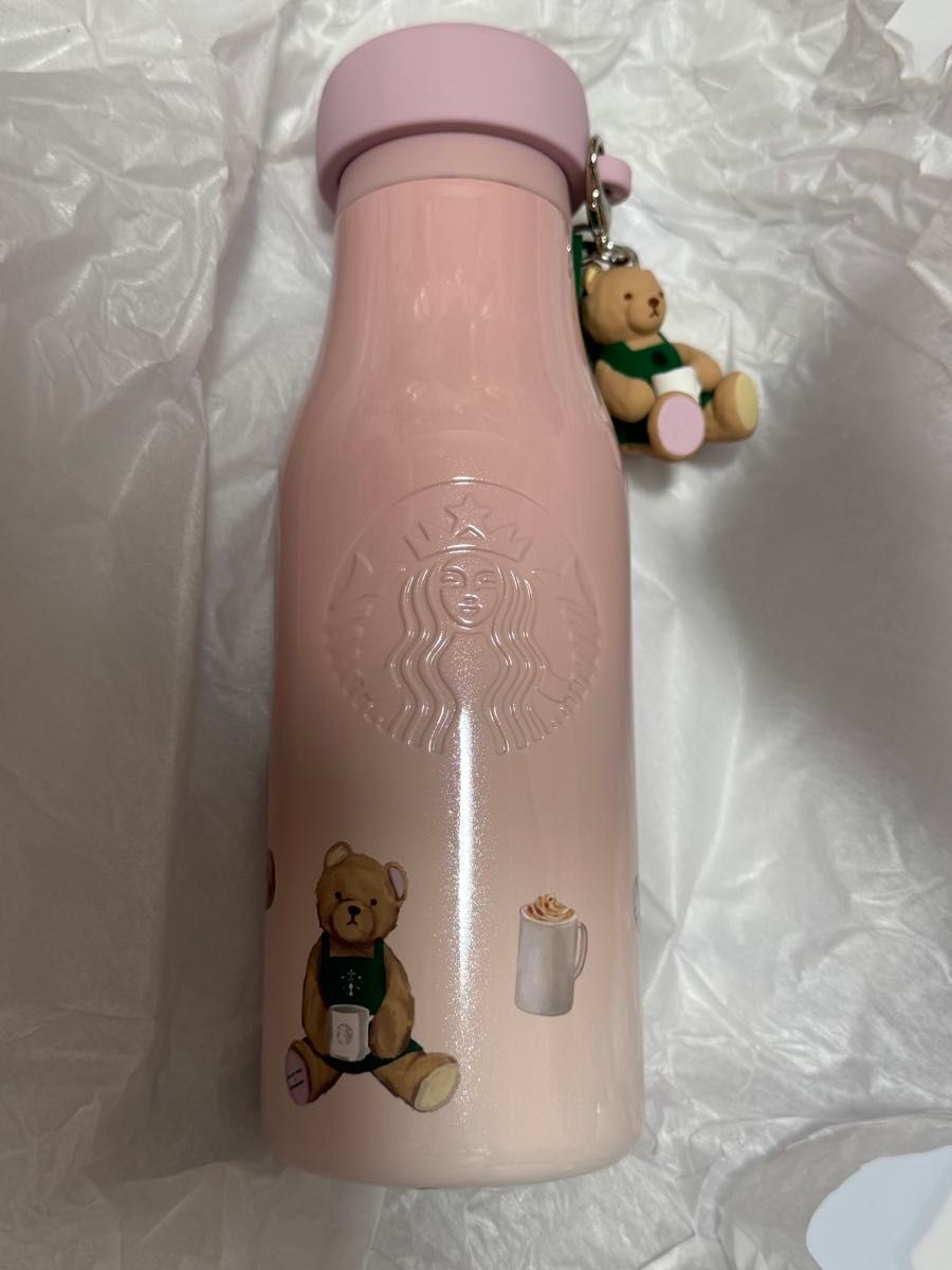 スタバ スターバックス ジェラートピケ ベアチャーム付きステンレス