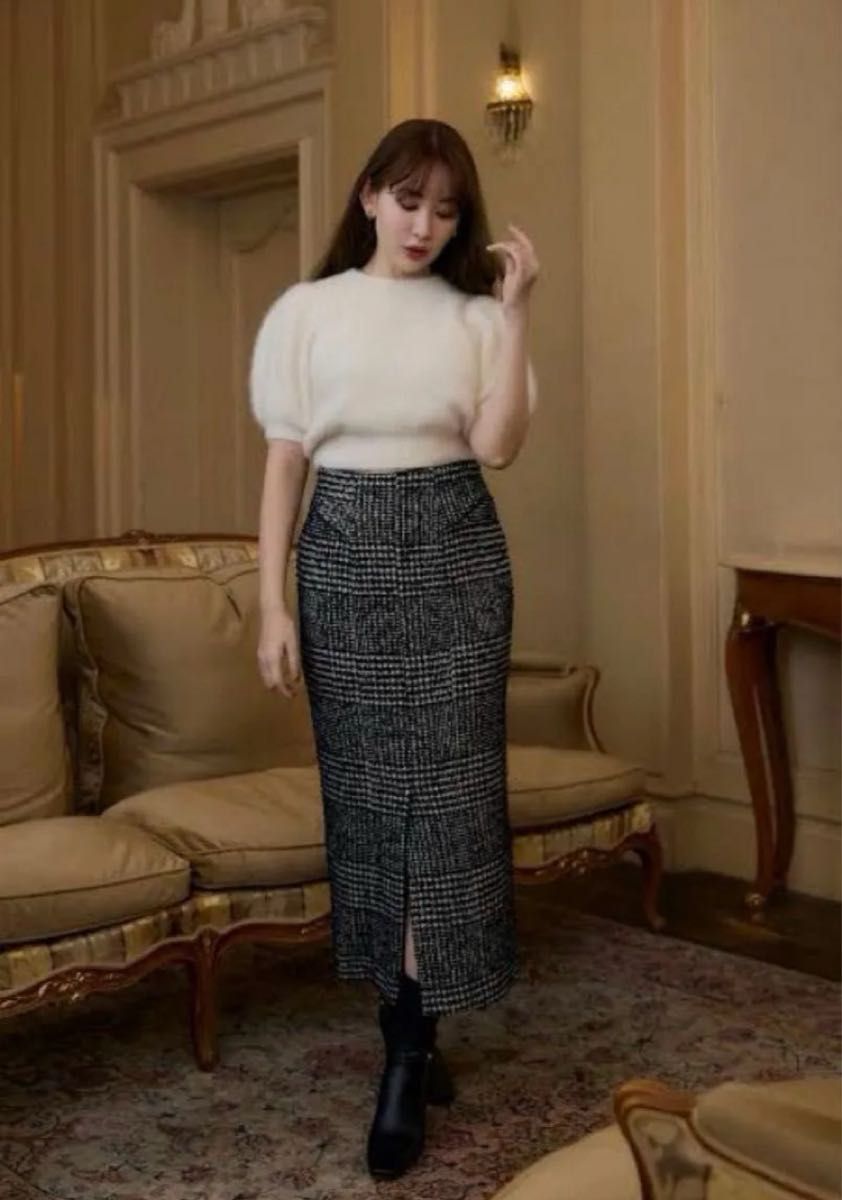 最終値下げ her lip to ハーリップトゥ Hemingway Check Tweed Long