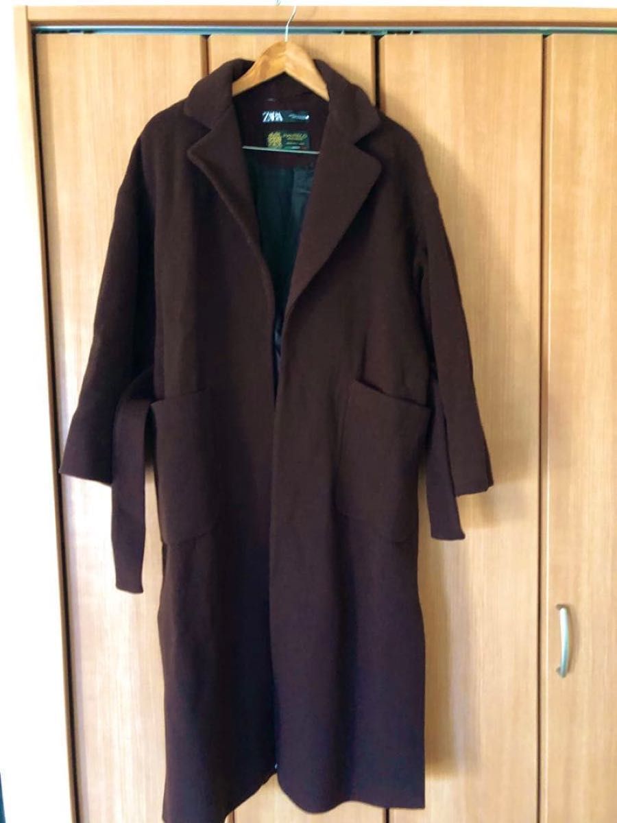 ZARA MANTECOコラボ ベルト付きウールロングコート S xs ウエスト