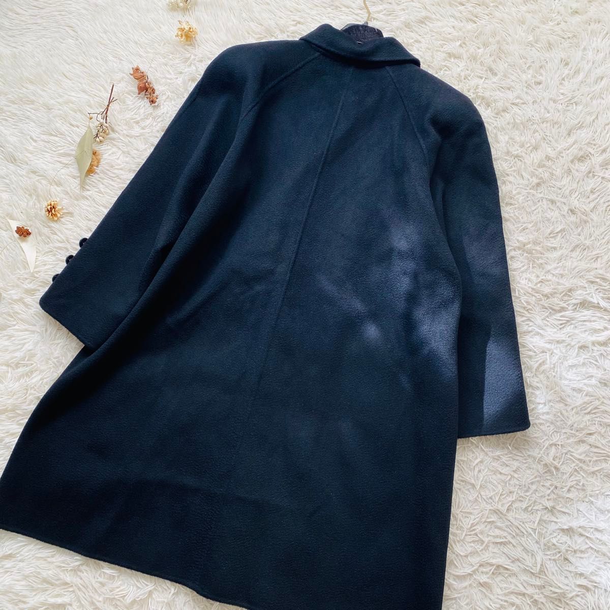 美品 cremona カシミヤ100% シルク 派手裏地 ダブル チェスターコート
