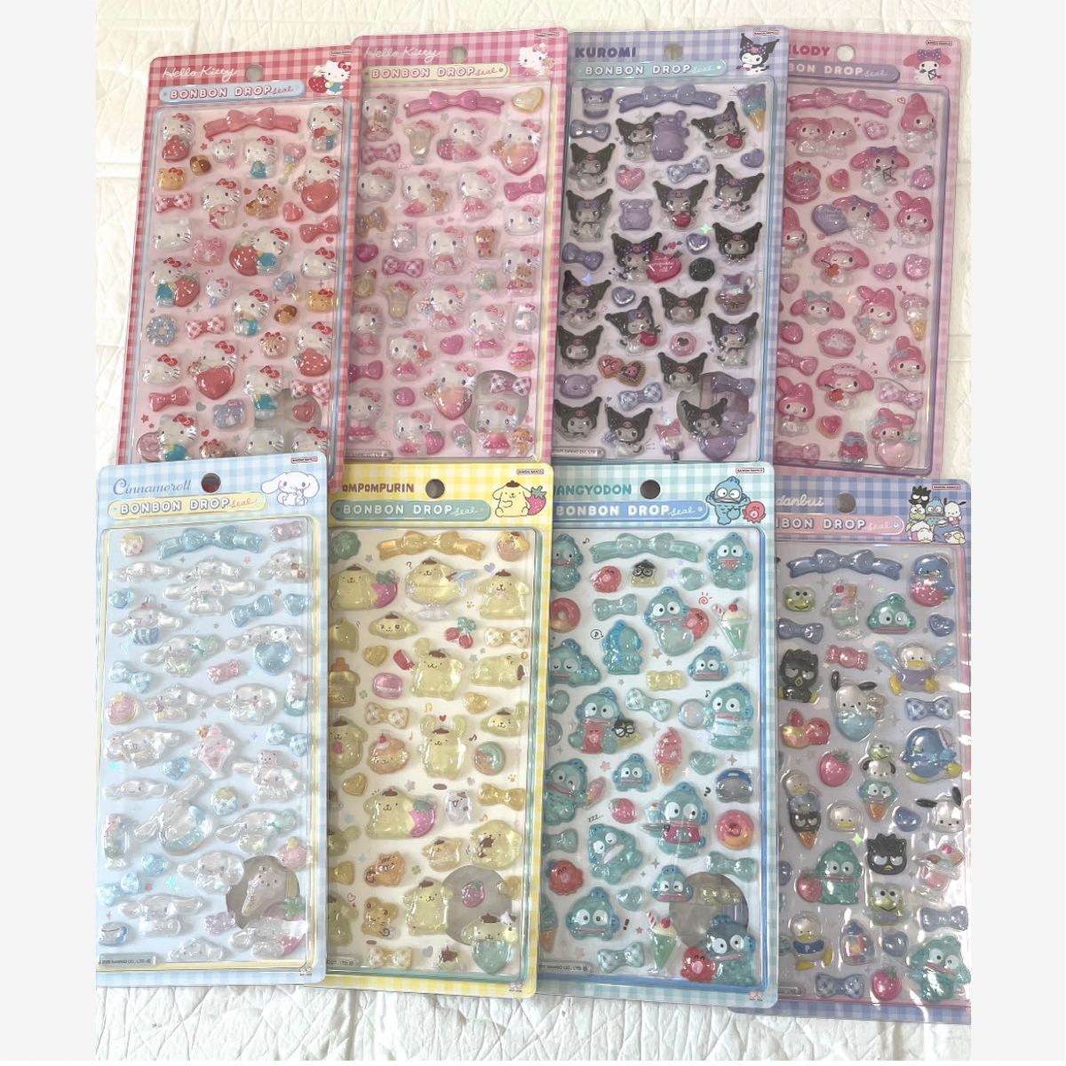 正規品】 サンリオ ボンボンドロップシール サン第二弾 8枚