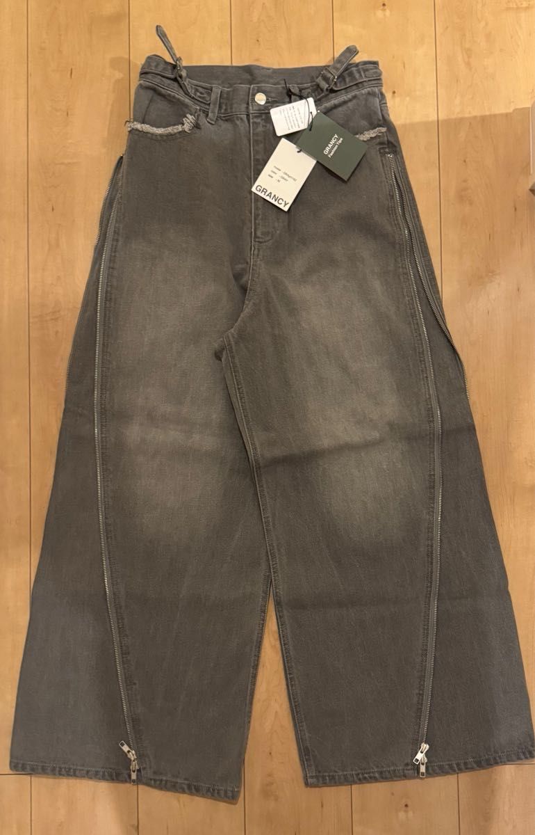 GRANCYグランシー ジップデザイン バギーデニム パンツ ブルー GRANCY