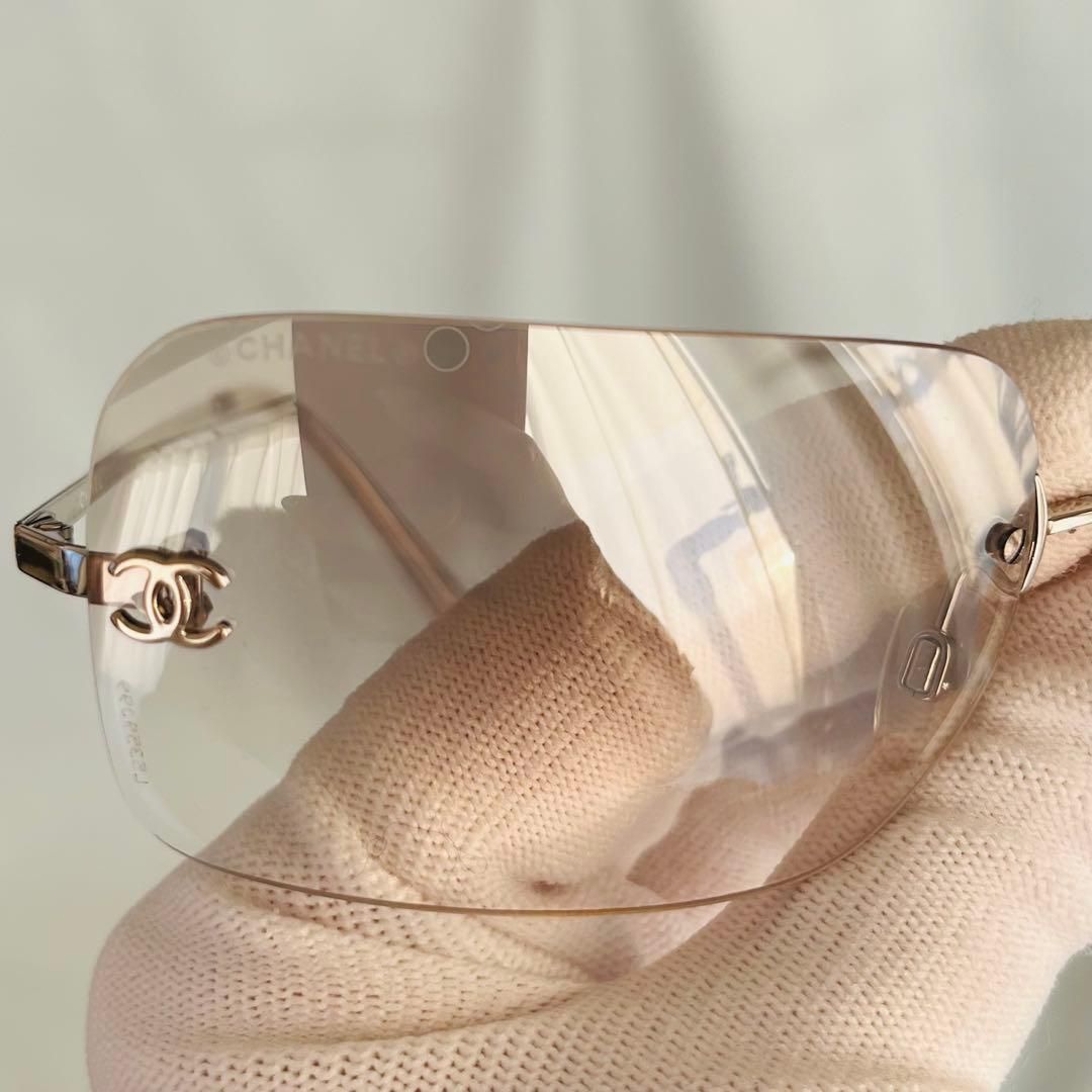 付属品あり CHANEL シャネル ココマーク ロゴ サングラス リムレス