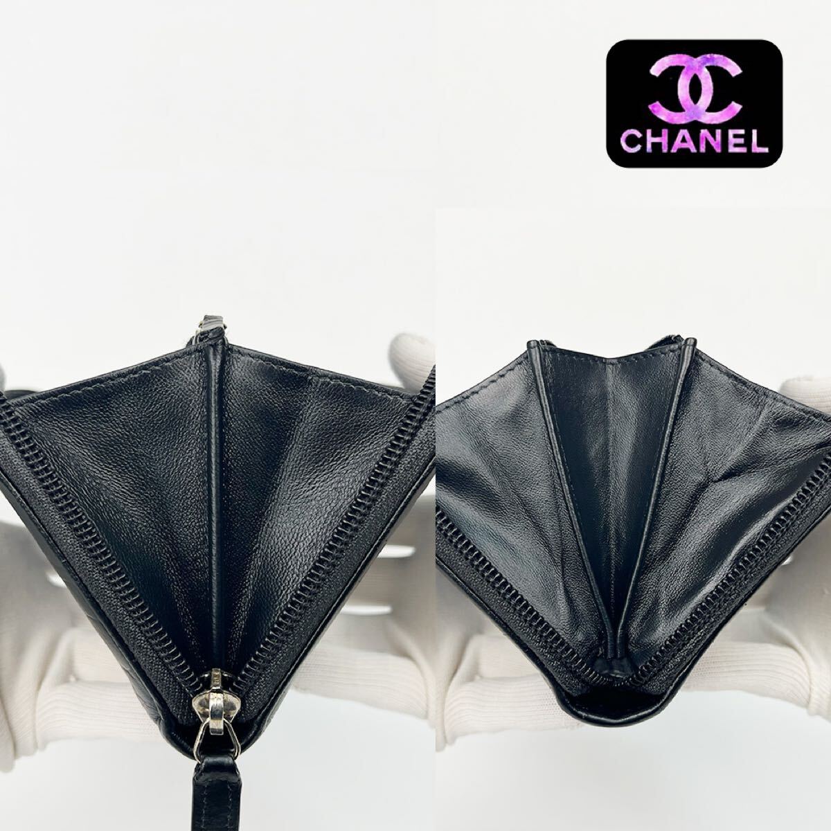超極美品 CHANEL カメリア ラウンドファスナー 長財布｜Yahoo!フリマ