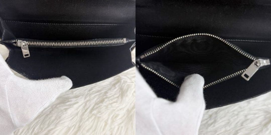 美品 Saint Laurent サンローラン クロコ型押し レザー ジップ
