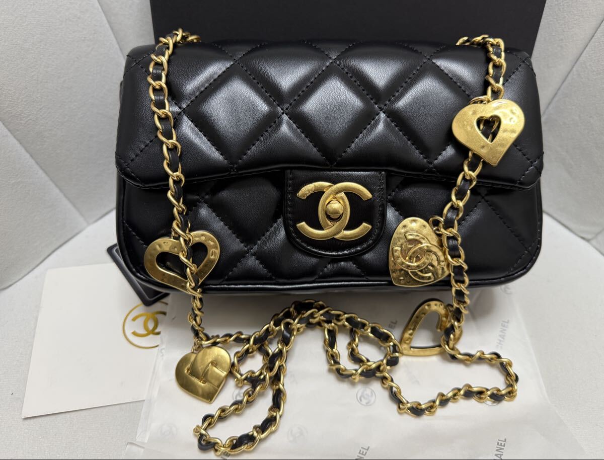 未使用 CHANEL VIPノベルティ キルティング ショルダーバッグ ハート