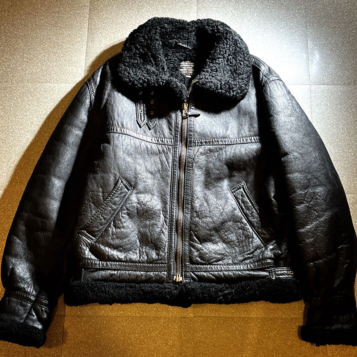 サイズ42 XL 希少ブラックムートン AIRDROP COMPANY B-3 フライト