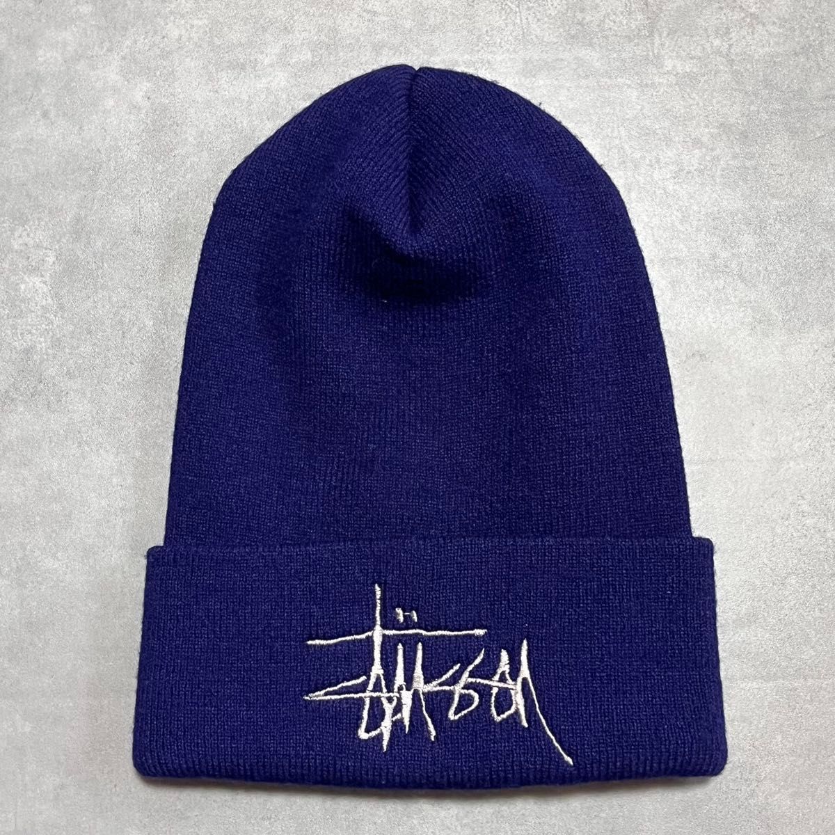 90's old stussy ステューシー ニットキャップ ビーニー 刺繍ロゴ 菅田