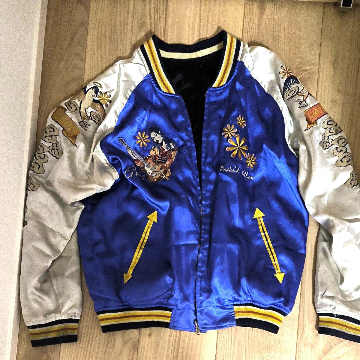 peake'd yellow スカジャン ヴィンテージ リバーシブル ブルー サイズ