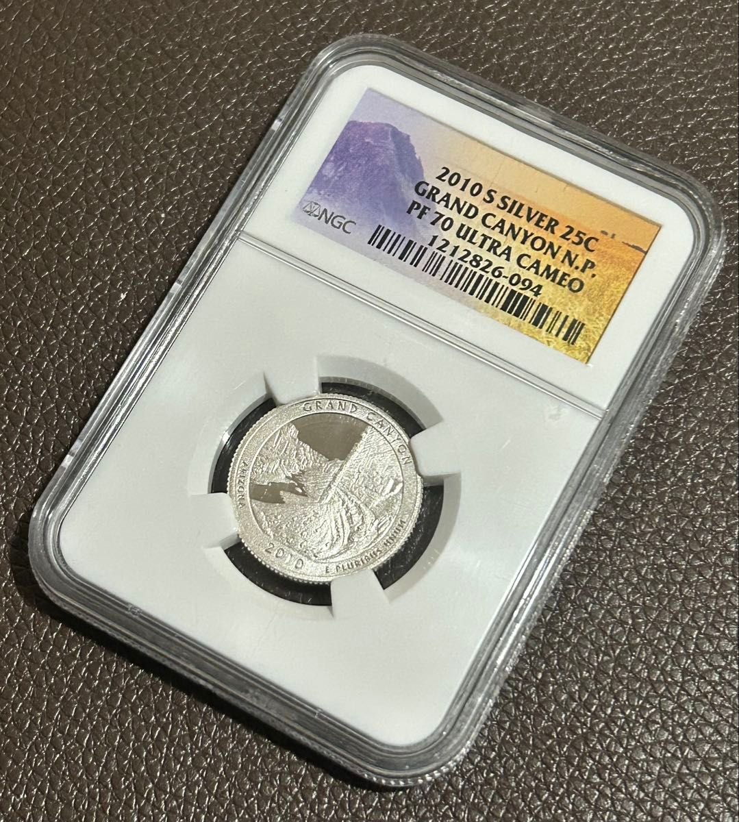 2010年 銀貨 NGC PF70UC グランドキャニオン 25セント アメリカ国立