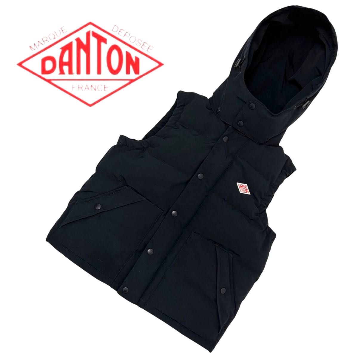 美品】DANTON ダントン ダウンベスト ダウン 38 ブラック レディース