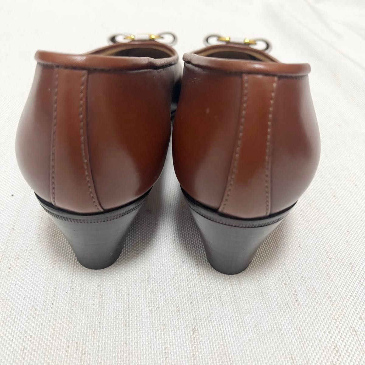 極美品】TANINO CRISCI レザー リボン パンプス ブラウン 37 タニノ