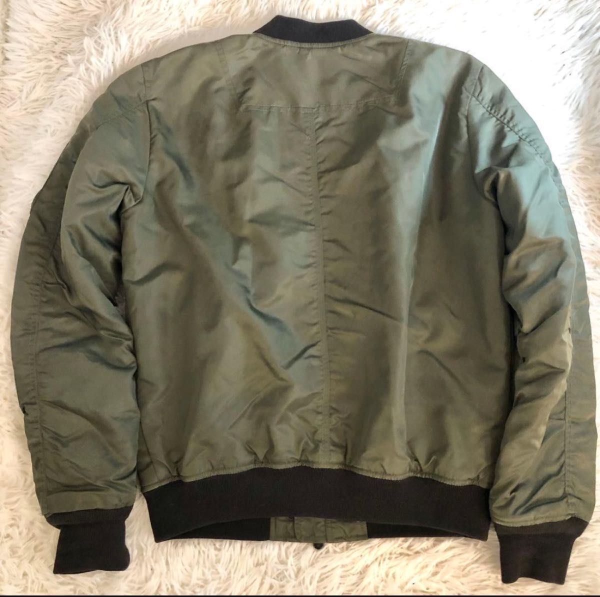 DIESEL ディーゼル MA-1 ボンバージャケット カーキ オレンジ裏地 L