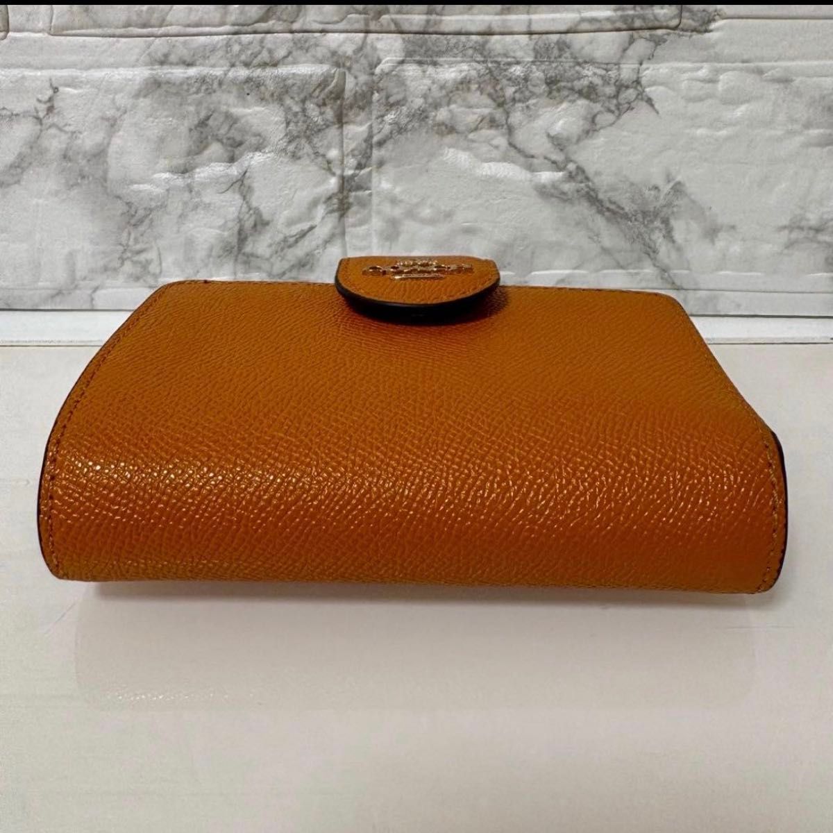 COACH 財布 二つ折り財布 オレンジ コーチ レザー｜Yahoo!フリマ（旧
