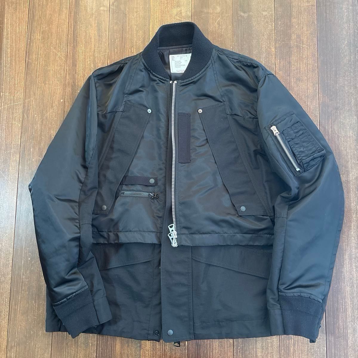 22SS sacai サカイNylon Twill Mix Blouson ma-1サイズ 2/ブラック