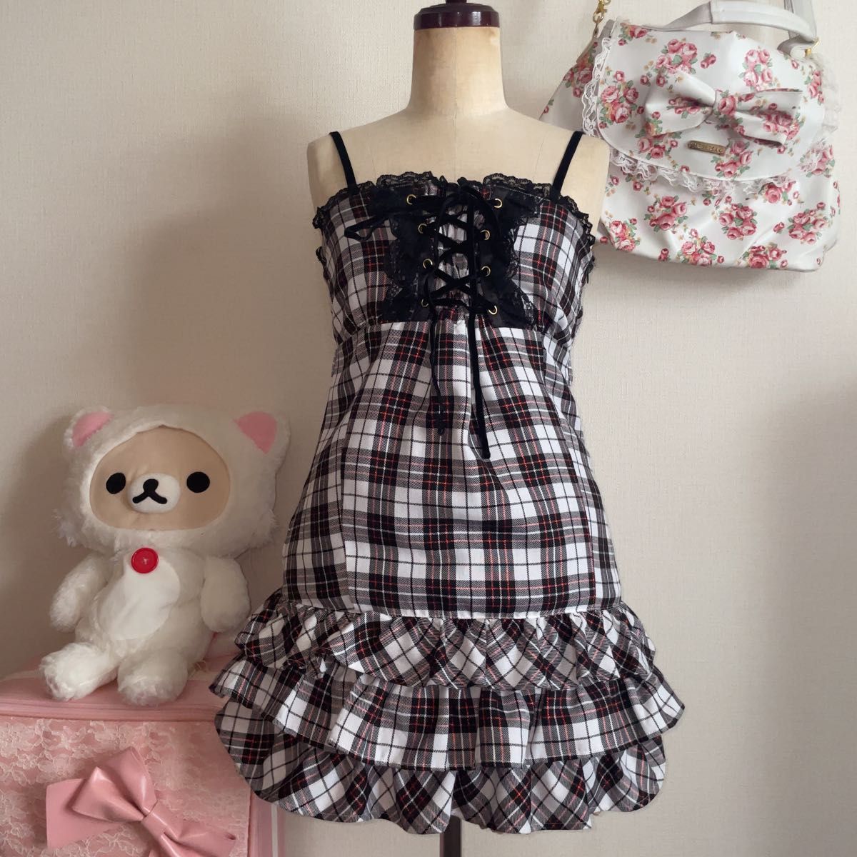 激レア 当時物】TRALALA リズリサ チェックフリルワンピース 姫ギャル
