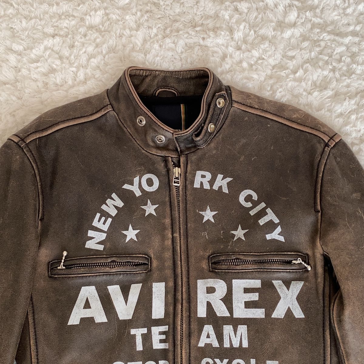 AVIREX レザー ジャケット シングルライダース ヴィンテージ加工 M