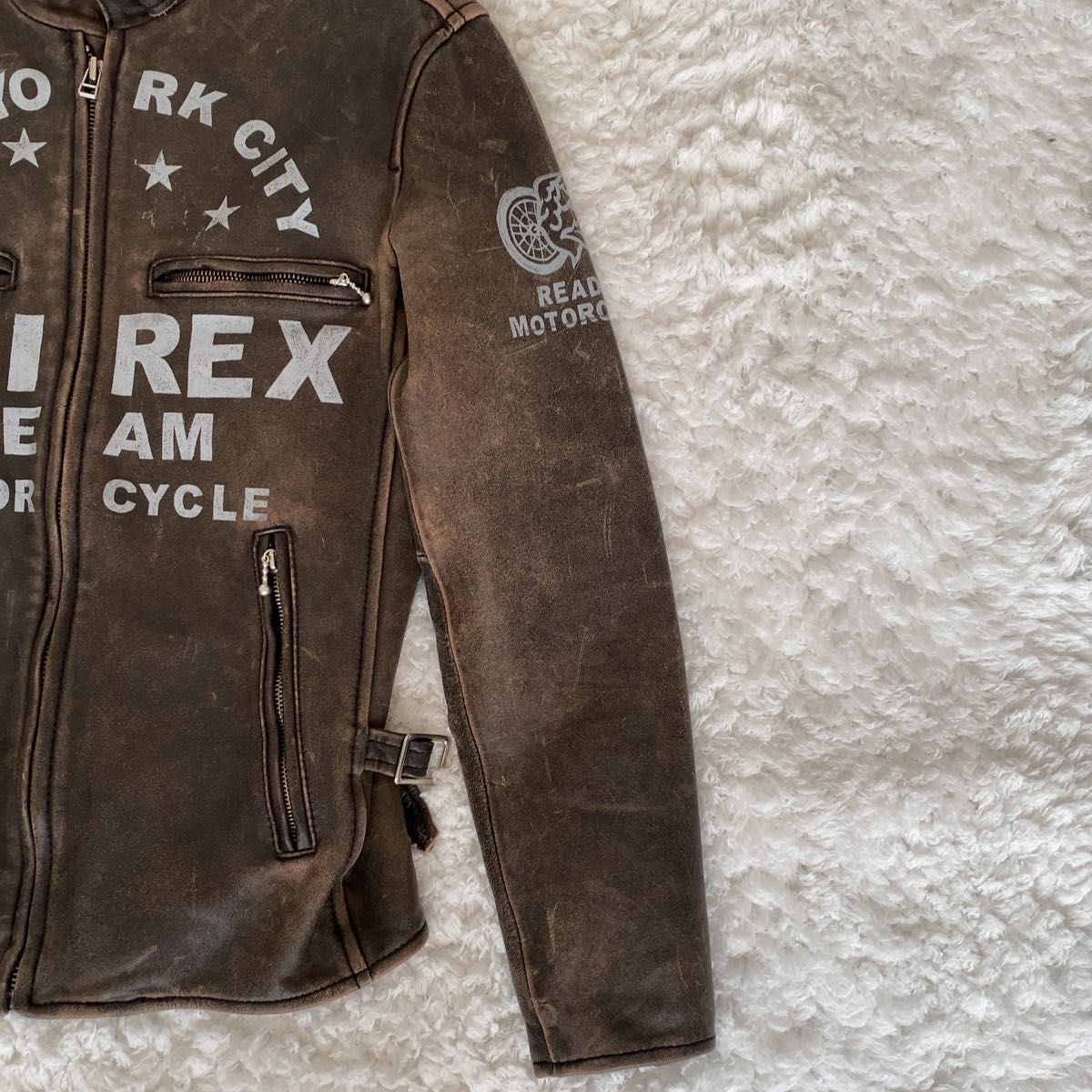 AVIREX レザー ジャケット シングルライダース ヴィンテージ加工 M
