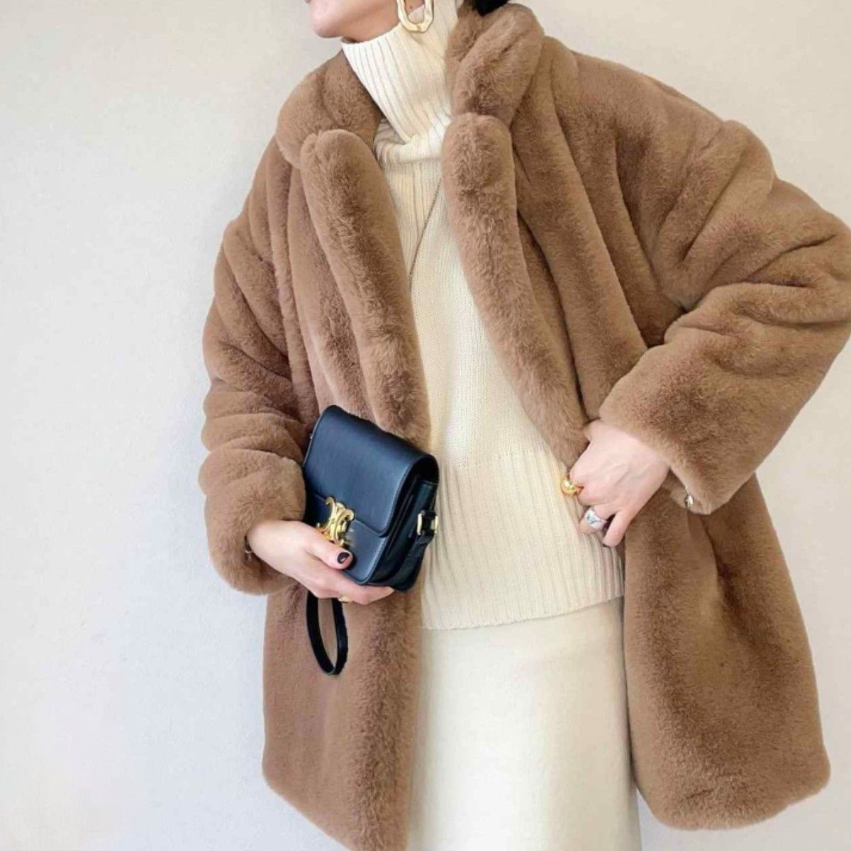 極美品 ZARA ザラ フェイクファーコート M ブラウン テディベアコート