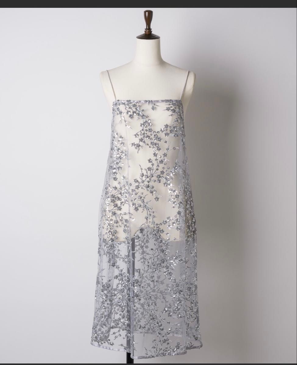 yae ヤエ スパンコール ワンピース Flower spangle camisole dress