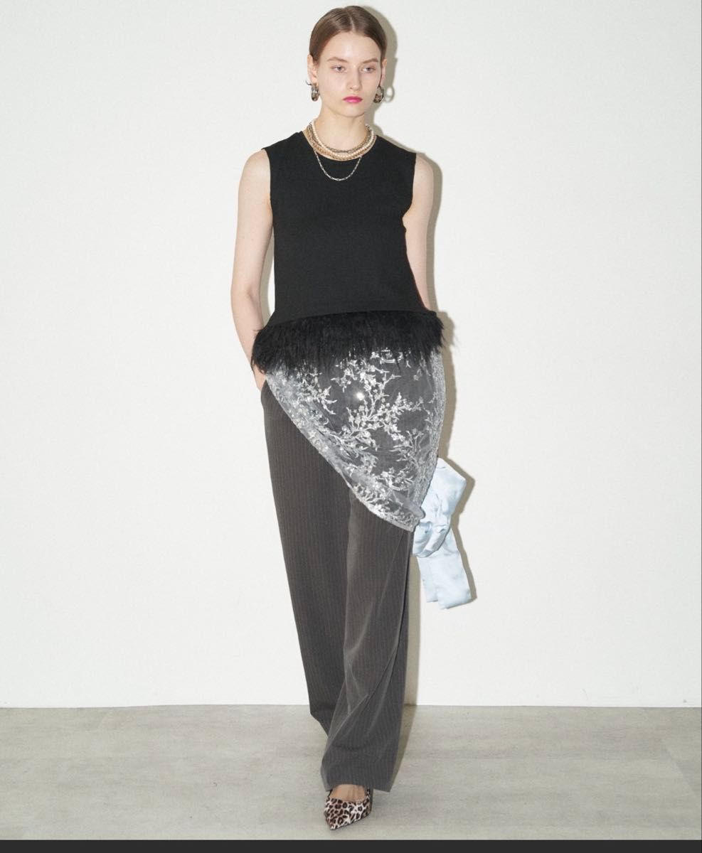 yae ヤエ スパンコール ワンピース Flower spangle camisole dress