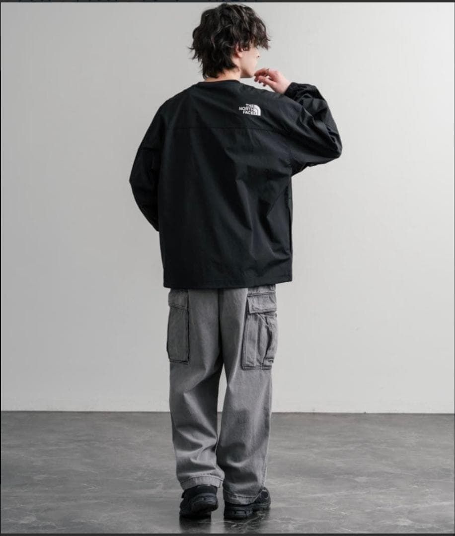 韓国限定ノースフェイス アルバニー EX クルーネック 黒 ロンT XXL