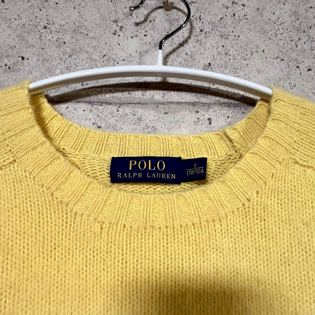 POLO RALPH LAUREN エルボーパッチニット S size イエロー｜Yahoo