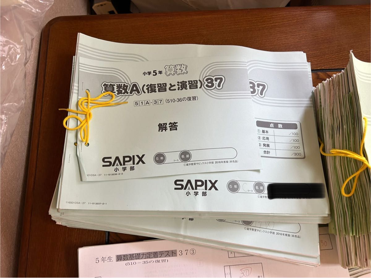 サピックス SAPIX 5年 算数 1年分 テキスト チェックテスト フルセット