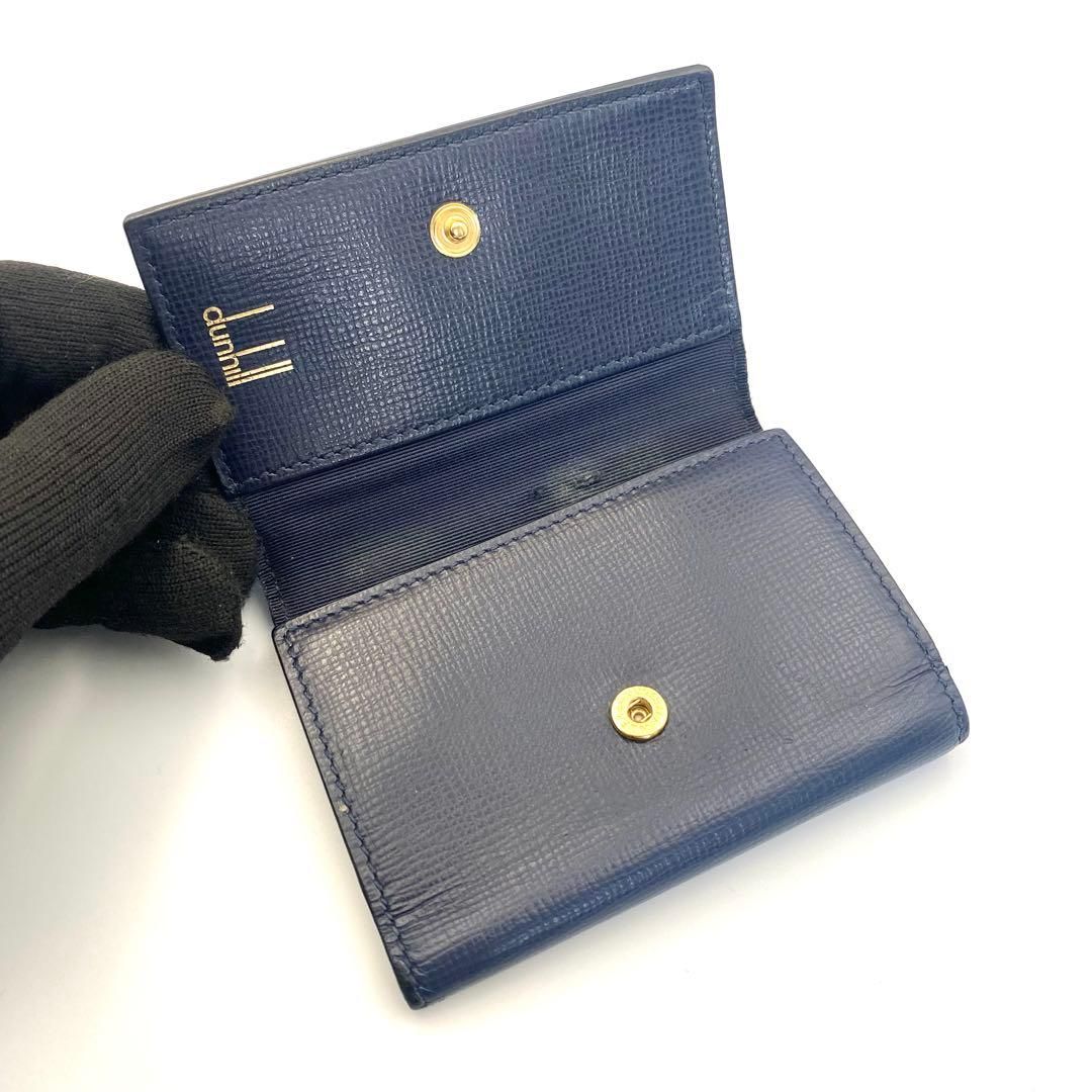 dunhill ダンヒル 新ロゴ メンズ レザー 6連 キーケース ネイビー