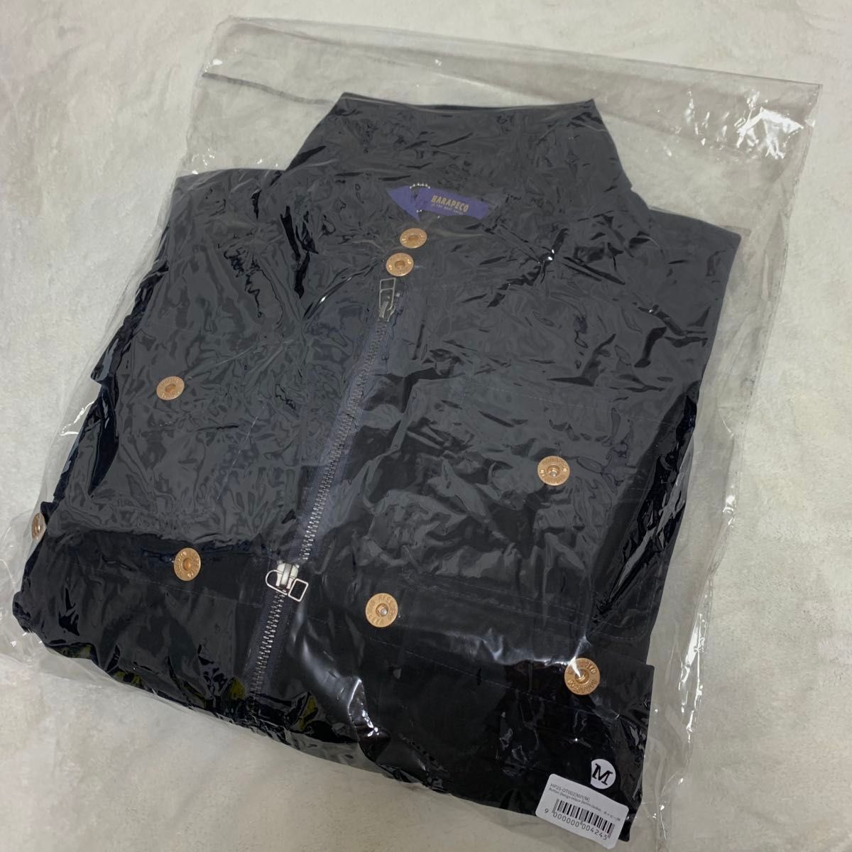 harapeco Button Design Velour DenimJacket - ブラック M ネイビー