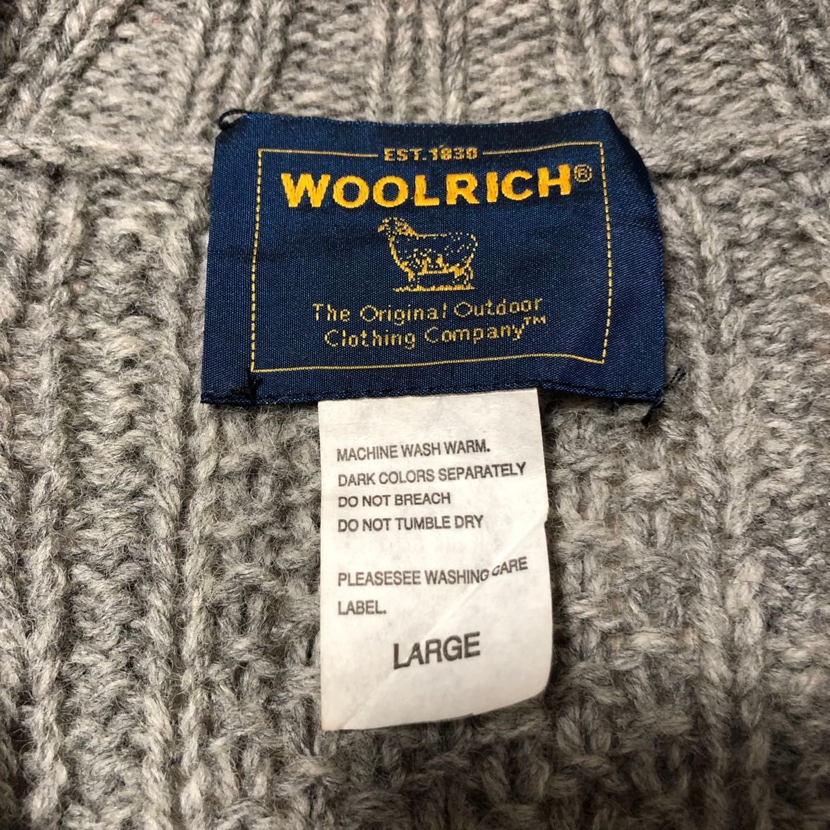 WOOLRICH ウールリッチ アランニット ケーブル カーディガン グレー