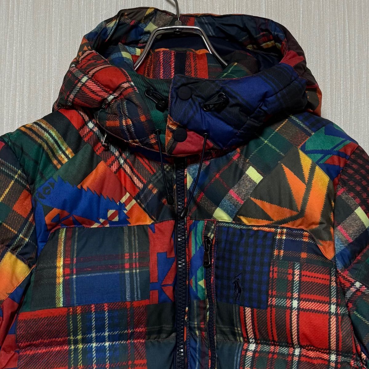 美品】ポロラルフローレン ダウンジャケット パッチワーク柄 マルチ