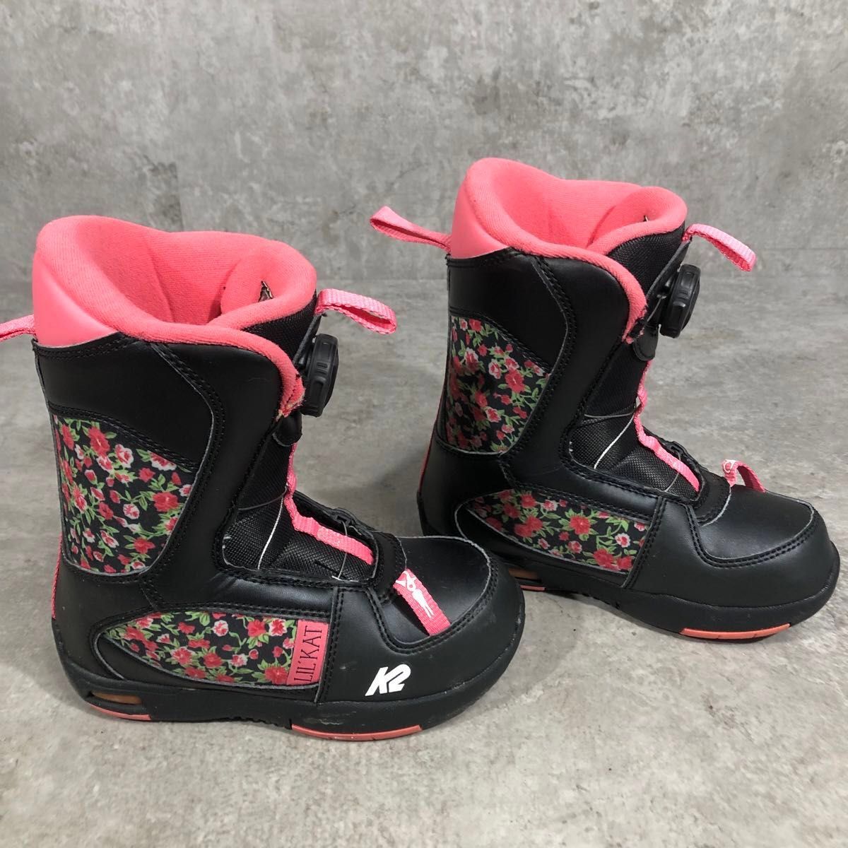 美品 BOA K2 LIL KAT 18 5cm スノーボード ブーツ ブラック ピンク 花