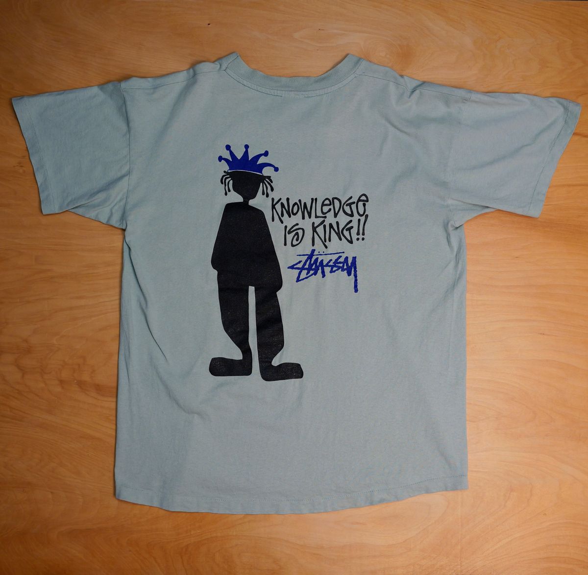 old Stussy ステューシー Tシャツ Lサイズ KNOWLEDGE IS KING シャドー