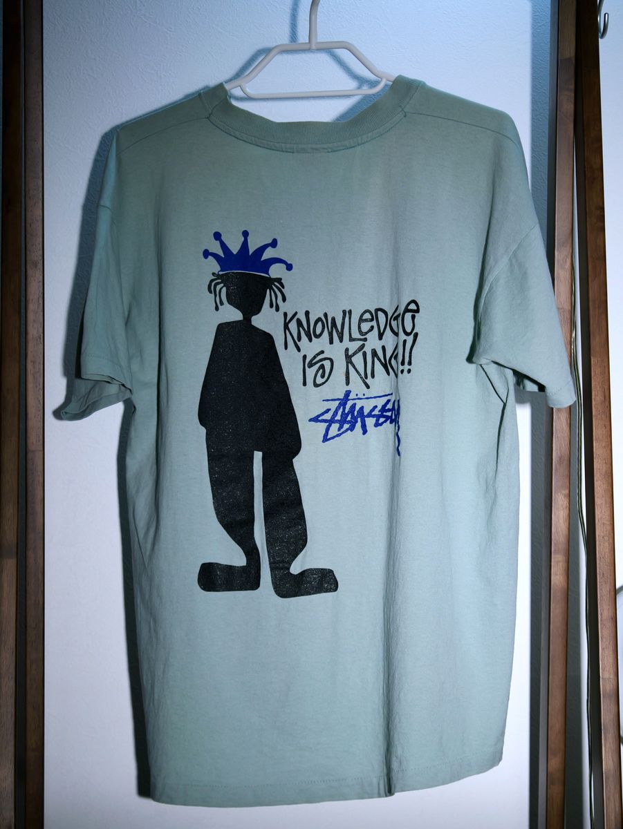 old Stussy ステューシー Tシャツ Lサイズ KNOWLEDGE IS KING シャドー