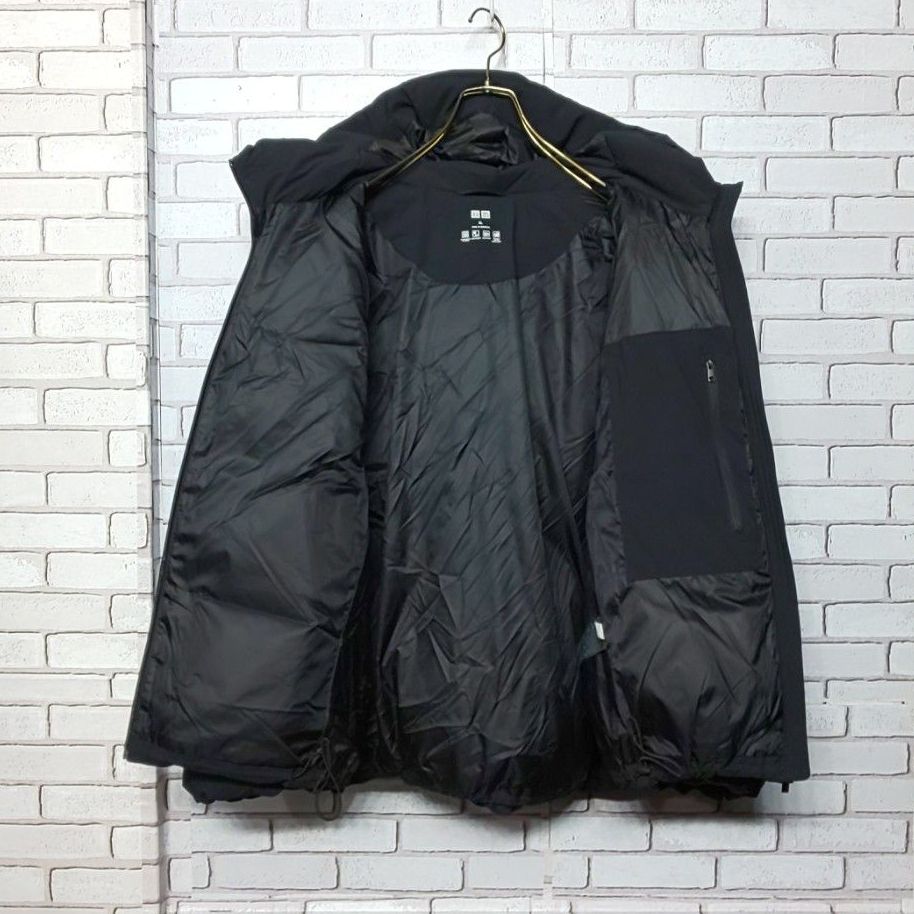 UNIQLO】 ユニクロ シームレスダウンパーカ ブラック 短丈 フード XL