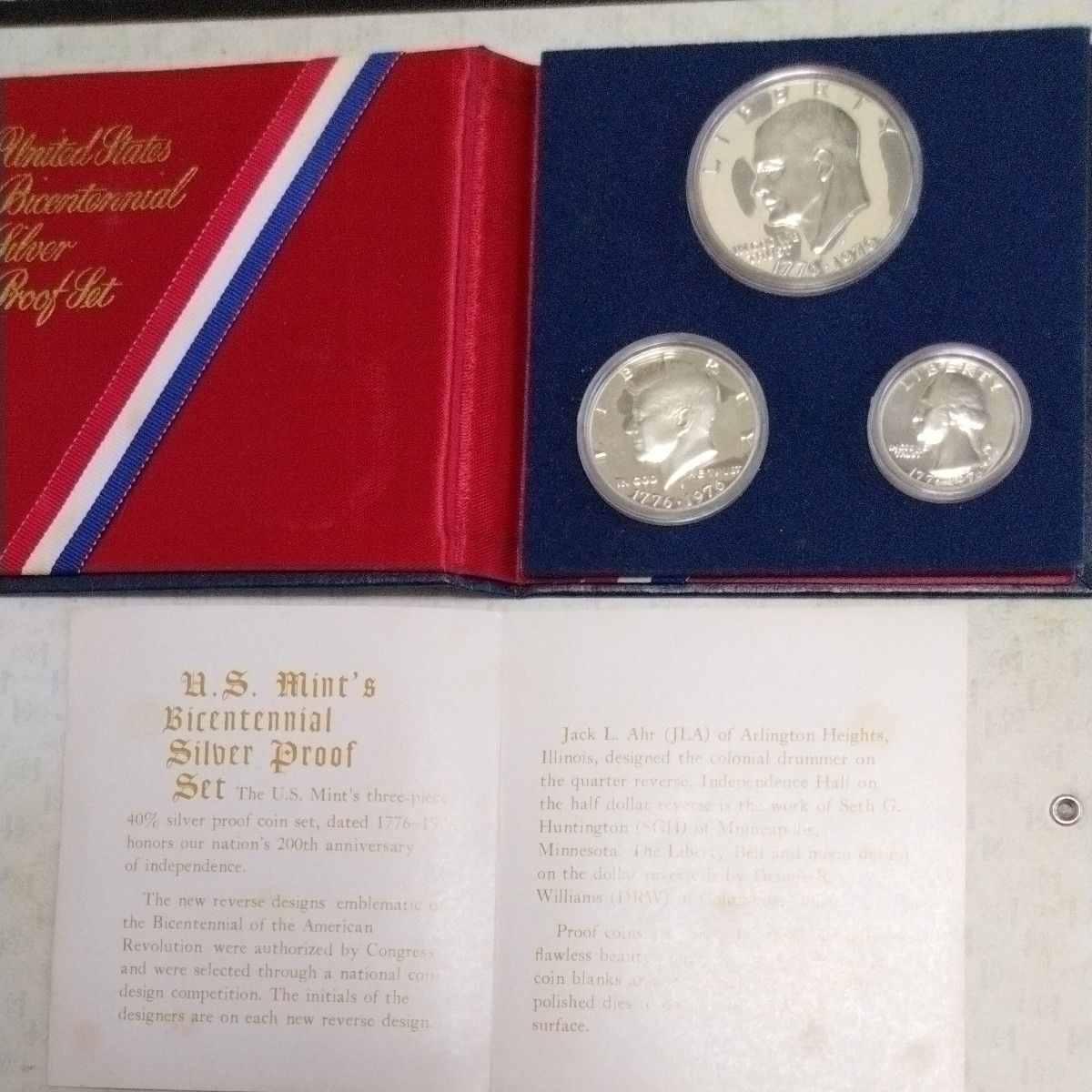 アメリカ建国200年記念プルーフ銀貨セット（1ドル/50セント/25セント