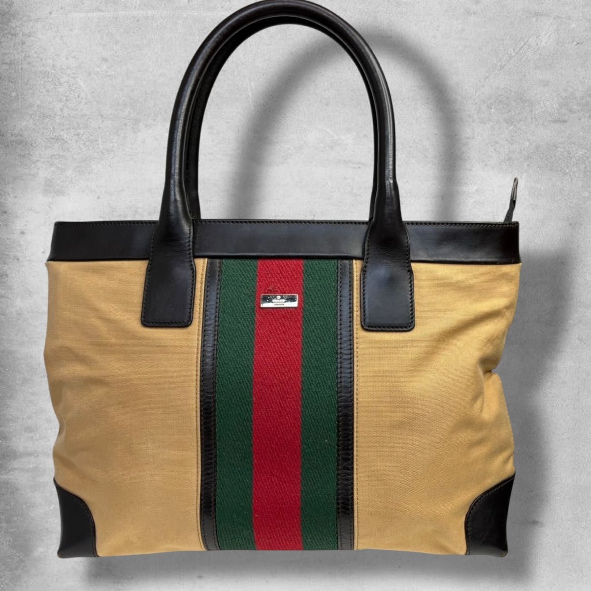 GUCCI グッチ トートバッグ シェリーライン キャメルカラー レザー GG