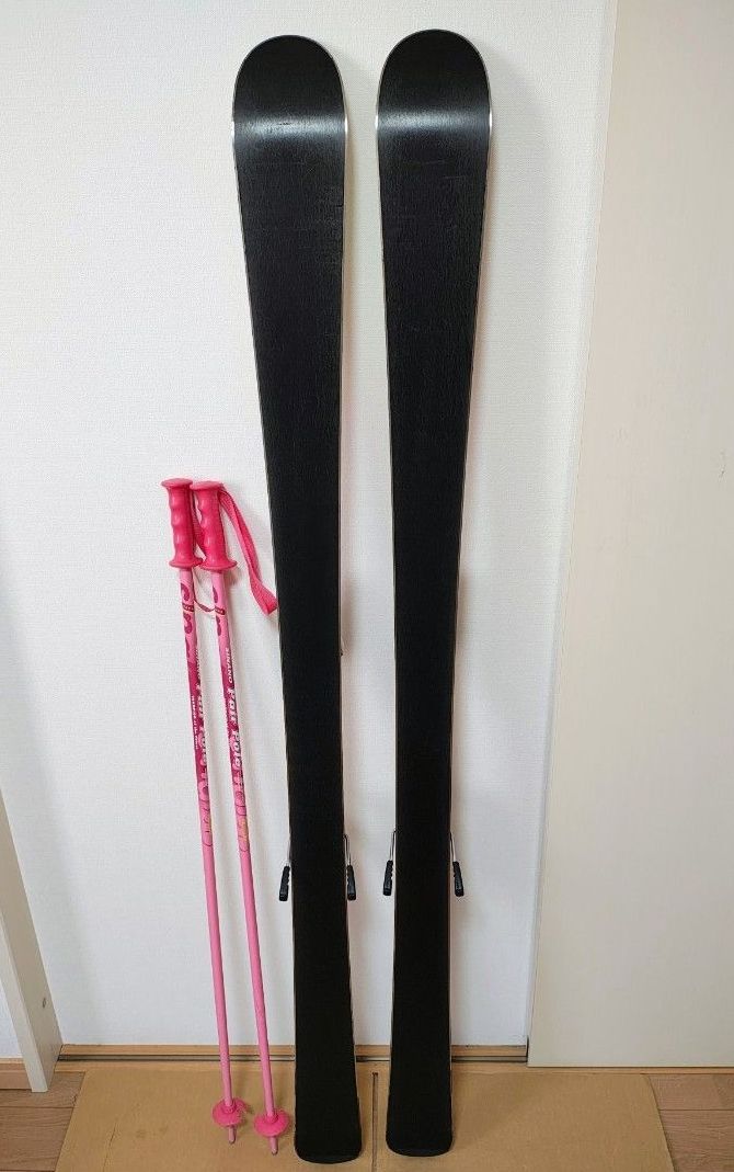 ELAN lil magic 140cm スキー板 ストックセット ピンク ジュニア