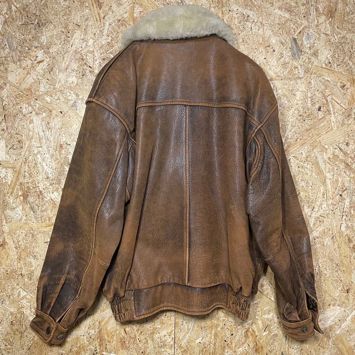 ヴィンテージ G-1 レザー フライトジャケット M メンズ 羊革 ライナー